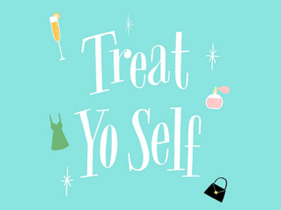 Treat Yo Self custom lettering design graphic design hand lettering illustration lettering modern type retro serif vintage