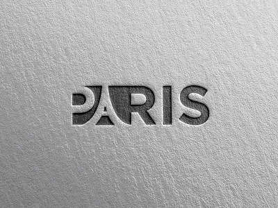 Paris city eiffel france illustration letter logo negative paris space tower typography