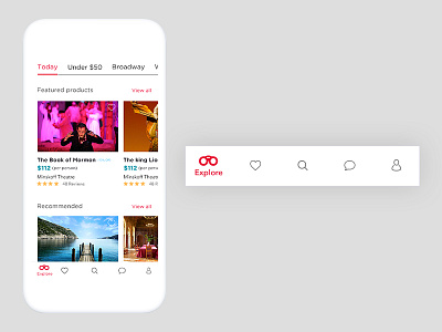 Travel Explore page mobile app ui ux