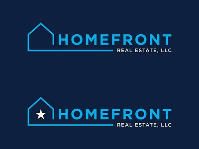 Final Logos Homefront Real Estate Logos blue home house logos real estate
