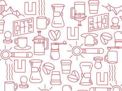 Coffee Pattern brewing coffee illustration lines pattern