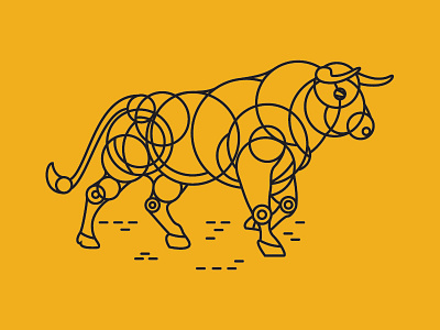 Bull bull horns illustration line