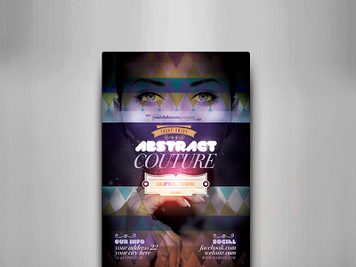 Abstract Couture Flyer Template boutique chic elegant fashion fest glamour mode party promo sale sexy shop