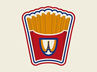 French Fried Paris badge french fries logo paris
