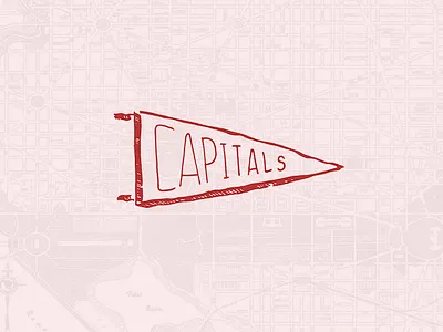 D.C. Pennant design flat hockey icon illustration logo nhl pennant shot sports team web