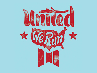 We Run handdrawn lettering run runner united