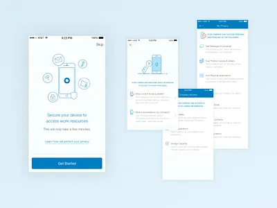Device management privacy cloud enterprise illustration lineart mobile okta ui walkthrough