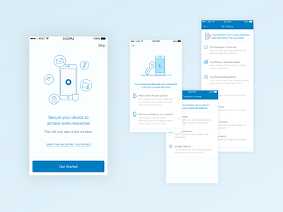 Device management privacy cloud enterprise illustration lineart mobile okta ui walkthrough