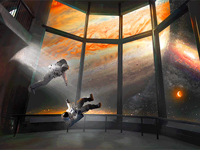 Time stops animation astronaut galaxy gif jupiter space stops time universe video