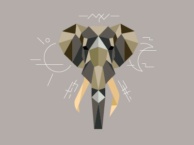 Elephant animals design elephant illustration lines shapes simple vector