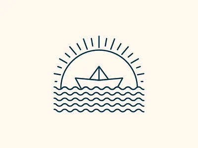 Paper Boat art boat design draw graphic illustration illustrator line paper sea shape sun