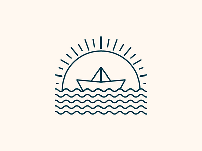 Paper Boat art boat design draw graphic illustration illustrator line paper sea shape sun