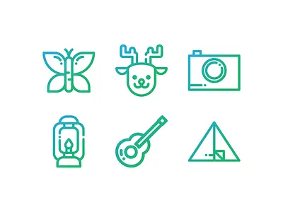 Camping Icon Pack adventure butterfly camera camping deer forest guitar icon icon pack iconpack iconset tent
