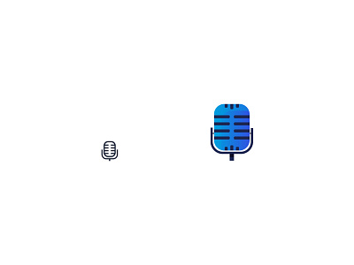 Microphone 2d color design icon retro vector vintage