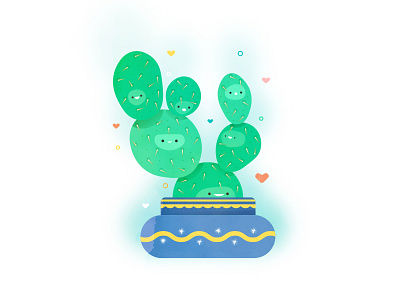 Flat Cactus 2d art cactus character design flat plants pots vector