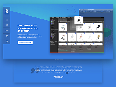 Connecter 3d app assets connected connecter design designconnected home landing models page