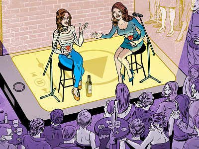 Bitch Sesh podcast for Entertainment Weekly bitch sesh comic editorial entertainment weekly illustration portrait