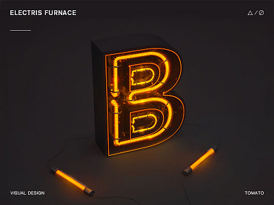 Electric furnace-B 3d design font poster vision