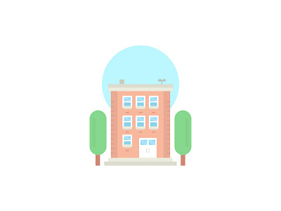 Day 23 - Apartment apartment building challenge daily flat home house illustration sky trees window