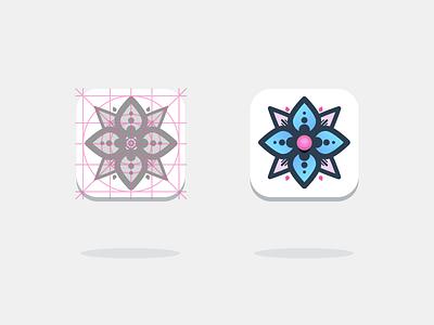 DailyUI 005 app blue clean dailyui dailyui005 design icon illustration ios mandala pink sketch