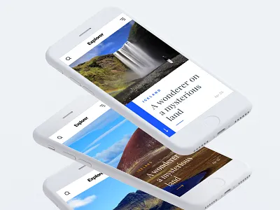 Explorer - Travel Blog Design apple blog iphone mobile nature travel ui ux