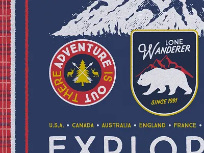 Adventure is Out There adventure badge explore nature patch travel vintage wilderness