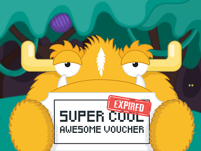 Voucher Expired! forest illustration monster vector voucher voucher expired wild