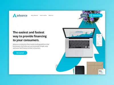 Advance - Homepage (WIP) app b2c clean finance flat landing page responsive ui user experience ux ux design web design
