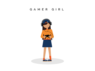 Gamer Girl branding character design illustration