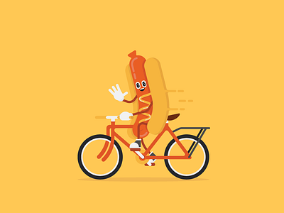 Daily Commuter 007: What a Wiener! 🌭🌭🌭 bicycle brat bratfest character hotdog madison