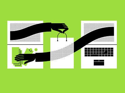 Online shopping arm bills deal laptop money online package pay purchases score seller shopping