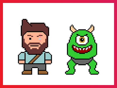 Hack Day - Pixel Sprites characters games hero monster pixel