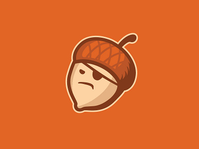 A Tough Nut to Crack acorn autumn branding eyepatch fall illustration nut vector