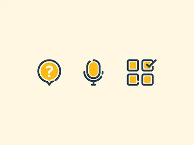3 Icon icon illustration micro question recording tick