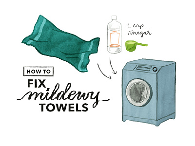 Thumbtack Blog - Mildewy Towels brand design brand illustration branding editorial illustration how to illustration infographic spot illustration tech identity tech illustration thumbtack watercolor