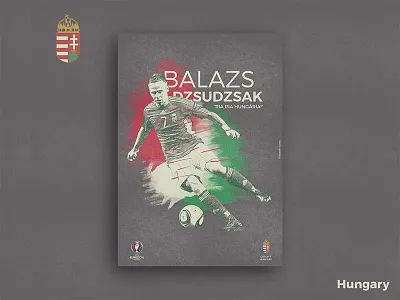 Retro Poster Collection - Balazs Dzsudzsak collection color digital art euro 2016 football illustration pattern photoshop poster retro texture vintage