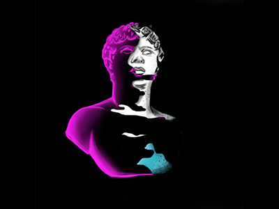 Marble illustration neon