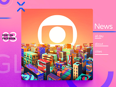 ‡ 03 ––– Rede Globo on Facebook behance colors creative design facebook flat globo illustration inspiration rede ui ux