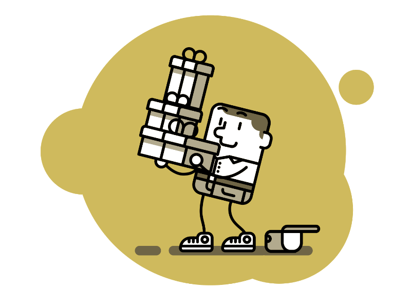 ... and Gifts animation cap character gift line motion