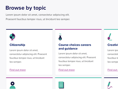 Browse By Topic browse cards icons ui ux