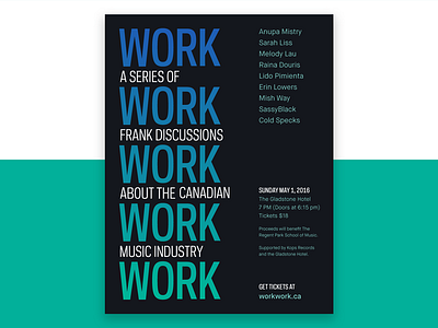 Work Work Work Work Work Poster flat graphic poster typography