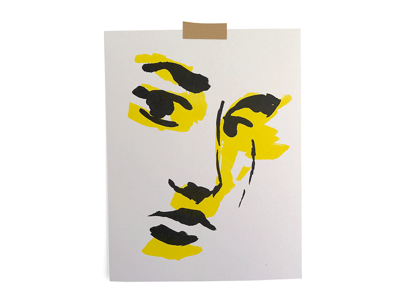 Gestural Portrait Prints brushed eyes face illustration mouth portrait