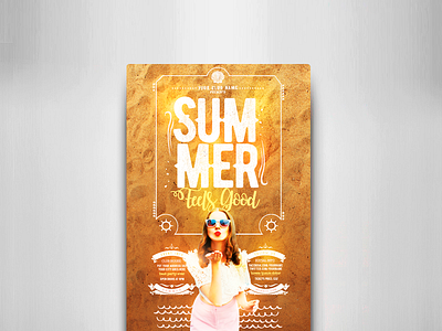 Summer Feels Good Flyer Template bar beach caribbean fest fresh fun holidays hotel summer sunshine travel tropical