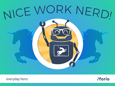 Nice Work Nerd! certificate congratulations good job nice work robot unicorn