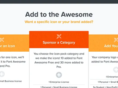 Add to the Awesome awesome font font awesome fontawesome.com orange product marketing sponsorship tiers