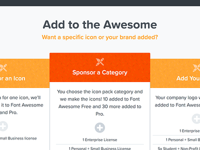 Add to the Awesome awesome font font awesome fontawesome.com orange product marketing sponsorship tiers