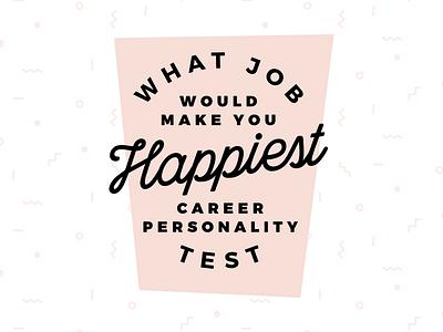 Online Test Landing handwriting landing pattern pink. lettering quiz test typography