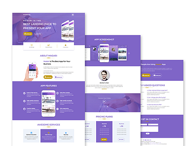 App Landing Page - UI to Frontend Webpage app app landing page design frontend design landing page phone template ui user interface web design website