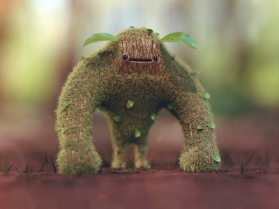 Woodland Spirit 3d adobe bunny cinema creature design grass leaf leaves macro maxon nature