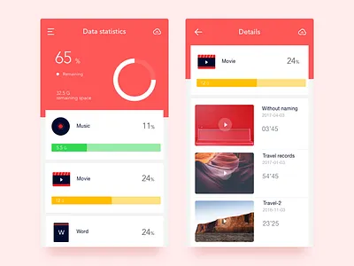 File management-2 classification color data file red ui
